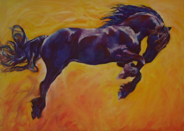 Horse Ballet - Syb Ygrek, 20x28", oil, Karen Brenner